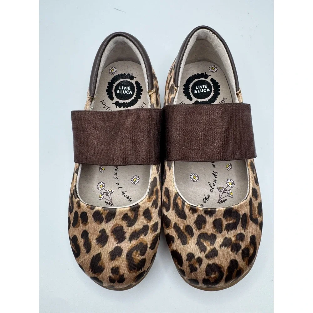 NEW Livie &‎ Luca Leopard Animal Print Shoes Little Kids sz 8 Rubber Sole